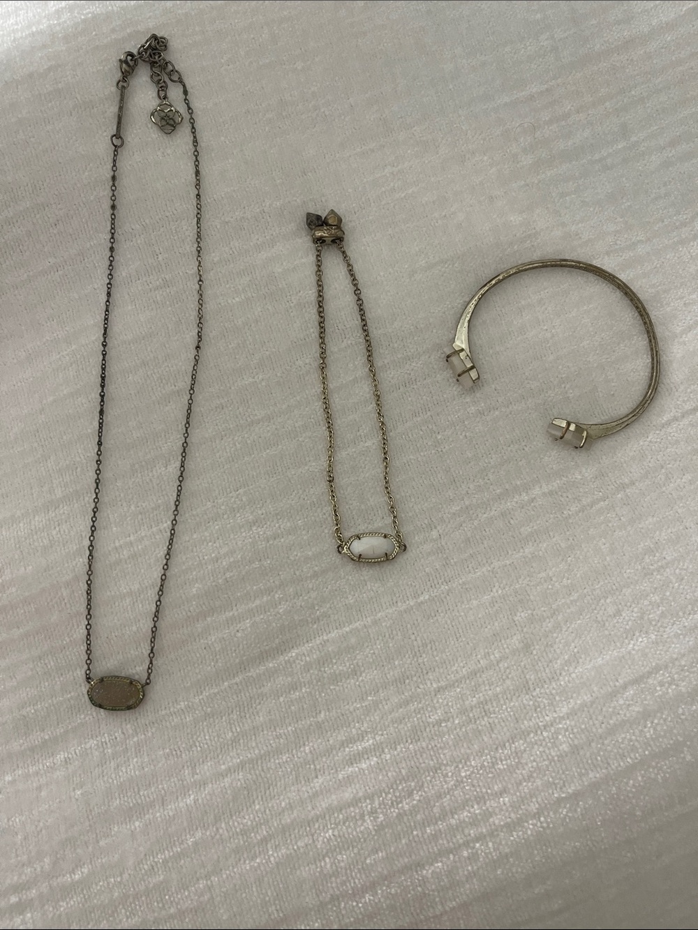 Kendra Scott necklace and 2 bracelets